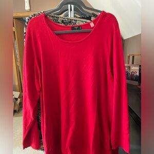 EUC - red long sleeve top - plus size 3x